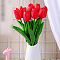 Plastic Artificial  Flower,  For DIY Wedding Bouquet, Party Home Decoration, Tulip, Red, 330x60mm, 10pcs/set