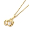 304 Stainless Steel Pendant Necklaces, Brass Micro Pave Clear Cubic Zirconia Pendant Necklaces, Swan, 17.64 inch(44.8cm) Pendant: 21x17mm