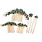 Alloy Hair Combs & Hair Forks Set, Hair Accessories for Women, Flower, Golden, Hair Combs: 40~50x50~80mm, 3pcs