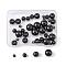 Unicraftale 40Pcs 4 Style 304 Stainless Steel Beads, Round, Electrophoresis Black, 4~10mm, Hole: 2~3mm, 10pcs/style