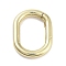 Brass Spring Gate Rings, Long-Lasting Plated, Lead Free & Cadmium Free, Oval, Real 18K Gold Plated, 19.5x14.5x2.5mm, Hole: 14x9.5mm