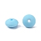 Food Grade Eco-Friendly Silicone Abacus Beads, Chewing Beads For Teethers, DIY Nursing Necklaces Making, Light Sky Blue, 12x6.5mm, Hole: 2mm