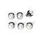 Alloy Shank Buttons, with Plastic Imitation Pearl Beads, Half Round, Gunmetal, 10mm