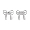 Non-Tarnish 304 Stainless Steel Stud Earrings, for Women, Bowknot, Stainless Steel Color, 20.8x21.4mm