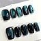 Plastic False Nail Tips, Full Cover Press On False Nails, Nail Art Detachable Manicure, for Practice Manicure Nail Art Decoration Accessories, Teal, No Size