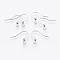 Tarnish Resistant 316 Surgical Stainless Steel French Earring Hooks, with Horizontal Loop, Flat Earring Hooks, Stainless Steel Color, 15.5~16x18.9~19mm, Hole: 2mm, 21 Gauge, Pin: 0.7mm