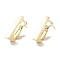 Rectangle Brass Hoop Earrings for Women, Real 18K Gold Plated, 18.5x4mm