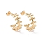 Ion Plating(IP) 304 Stainless Steel Leaf Wrap Stud Earrings, Half Hoop Earrings for Women, Golden, 20.5x8mm, Pin: 0.7mm