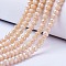 Electroplate Glass Beads Strands, Opaque Solid Color, AB Color Plated, Faceted, Rondelle, Antique White, 2.3~2.7x2mm, Hole: 0.4mm, about 150~155pcs/strand, 32~33cm