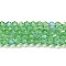 Transparent Electroplate Glass Beads Strands, AB Color Plated, Faceted, Bicone, Light Green, 3.5~3.8x3mm, Hole: 0.8mm, about 113~115pcs/strand, 14.17~14.37 inch(36~36.5cm)