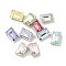 Glass Rhinestone Cabochons, Flat Back & Back Plated, Faceted, Rectangle, Mixed Color, 6x4x2.5mm