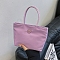 Nylon Cloth Tote Bags, Women Bags, Violet, 21x18cm