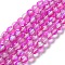 Synthetic Moonstone Beads Strands, Round, Magenta, 6mm, Hole: 1mm, about 31pcs/strand, 7.20 inch(18.3cm)