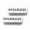 Tibetan Style Alloy Pendants, Lead Free & Cadmium Free, Inspirational Message Charms, Rectangle with Word Fearless, Antique Silver, 8x20.5x1.5mm, Hole: 1.6mm, about 650pcs/1000g