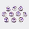 Faceted Glass Rhinestone Charms, Imitation Austrian Crystal, Flat Round, Vitrail Light, 10x5mm, Hole: 1.2mm