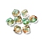 Baking Paint Transparent Glass Beads, with Gold Foil, Nuggest, Lime Green, 10.5x11.5x6.5mm, Hole: 1.1mm