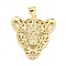 Brass Micro Pave Cubic Zirconia Pendants, Leopard Head Charms, Real 18K Gold Plated, 24x23.5x5.5mm, Hole: 4x3.5mm