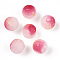 Frosted Baking Painted Crackle Glass Beads with Glitter Powder, Two Tone, Round, Fuchsia, 8x7.5mm, Hole: 1.6mm, about 1538pcs/1000g