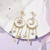 Brass Sun & Star Chandelier Earrings EJEW-TA00403-2