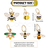 Zinc Alloy Enamel Bees & Honey Jar Pendants HJEW-AB00017-2