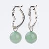 Natural Mixed Stone Dangle Hoop Earrings EJEW-JE02288-2