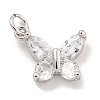 Rack Plating Brass Micro Pave CLear Cubic Zirconia Charms KK-Q814-04P-1