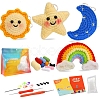 4 Style Sun Moon Star Rainbow Keychain DIY Knitting Kits for Beginners PW-WG13842-01-1