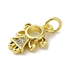 Brass Micro Pave Cubic Zirconia Charms KK-M283-18B-01-2