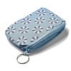 Flower Print Cotton Cloth Wallets with Alloy Zipper AJEW-B024-03B-3