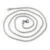 304 Stainless Steel Rope Chain Necklaces NJEW-I245-01A-P-2
