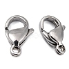 Tarnish Resistant Polished 316 Surgical Stainless Steel Lobster Claw Clasps STAS-R072-12A-2