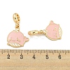 Rack Plating Alloy Enamel Whale European Dangle Charms FIND-B034-53G-01-3