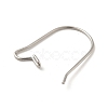 Tarnish Resistant 316 Surgical Stainless Steel Hoop Earrings Findings Kidney Ear Wires X-STAS-E009-6-3