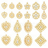 Pandahall 40Pcs 10 Styles Iron Rhinestone Pendants IFIN-TA0001-60-11