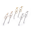 304 Stainless Steel Dangle Stud Earrings STAS-I103-08-1