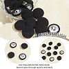 Nbeads 20Pcs Cloth with Aluminum Base Buttons BUTT-NB0001-77D-4