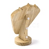 Bust Shaped Microfiber & Wood Jewelry Necklace Display Stands NDIS-H042-03C-2