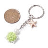 Tortoise Glass Seed Beads Pendant Keychain HJEW-MZ00105-03-3