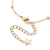 304 Stainless Steel Star Charm Anklets with Brass Satellite Chains AJEW-AN00549-4