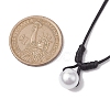 Round Shell Pearl Pendant Necklaces NJEW-JN04784-02-3