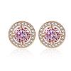 Stainless Steel with Rhinestone Stud Earrings UT4699-2-1