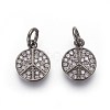Brass Micro Pave Cubic Zirconia Charms ZIRC-J021-02-RS-3