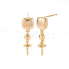 Brass Stud Earring Findings KK-S364-053-2