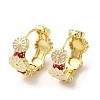 Real 18K Gold Plated Brass Flower Hoop Earrings EJEW-L268-023G-03-1