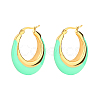 Colorful Double Spelling Crescent U-shaped Gold-plated Drip Glue Earrings PS7751-1-1