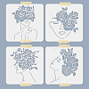 4Pcs 4 Styles PET Hollow Out Drawing Painting Stencils DIY-WH0411-026-2