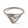 Non-Tarnish 304 Stainless Steel Hollow Out Butterfly Wing Finger Ring for Women RJEW-K239-13P-1