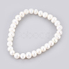 Grade A Pearl Stretch Bracelets BJEW-JB03911-1