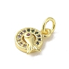 Real 18K Gold Plated Brass Pave Colorful Cubic Zirconia Pendants KK-M283-07D-02-2