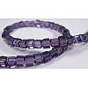 4~5mm Cube Transparent Purple Glass Beads Strands X-GS4mm-C07-2